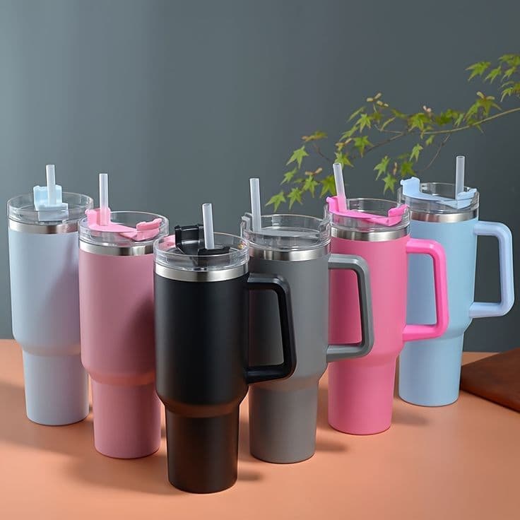 Insulated Travel Tumbler with Handle β 40oz Double-Wall Vacuum Stainless Steel Mug