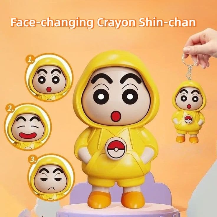 Face-Changing Crayon Shin-chan Keychain β 4-in-1 Expression Animated Bag Pendant