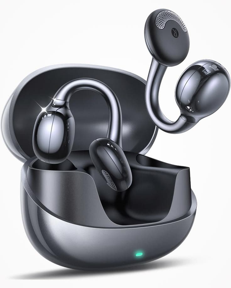 Open-Ear Clip-On Wireless Headphones β Bone Conduction Style Bluetooth Earbuds for Sports & Daily Use