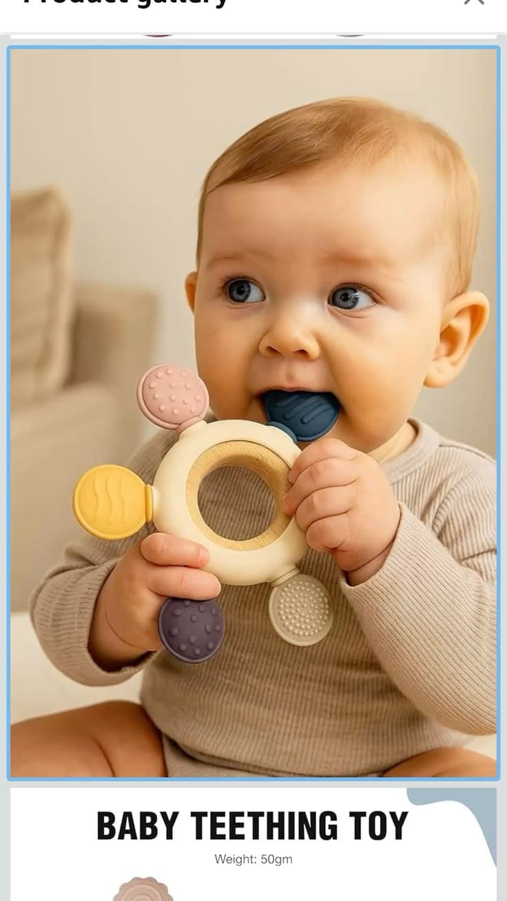 Silicone Sensory Baby Teether β BPA-Free Multi-Textured Star Teething Toy for Infants